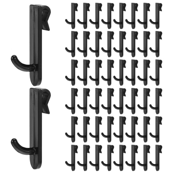OFFIGAM 50Pcs Black Grid Wall Hanging Hooks for Kitchen Storage and Retail Display Panel Accessories