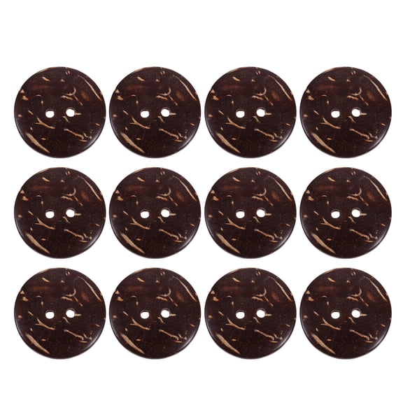 OFFIGAM 50Pcs Buttons for Coats in Round Shape in Coffee for DIY Sewing Crafts