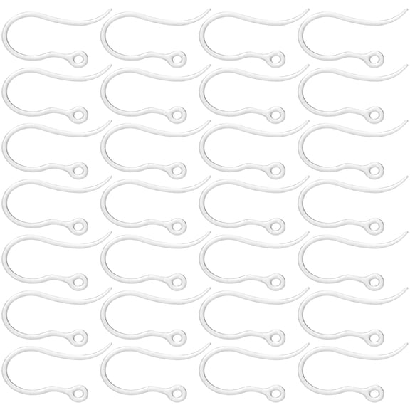 OFFIGAM Large Clear Resin Smooth Earring Hooks for Handmade Earrings 50 Pieces