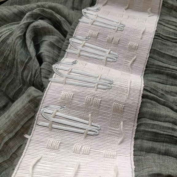 OFFIGAM Stainless Steel Drape Hooks 50pcs Metal Curtain Hooks for Home Window Drapery