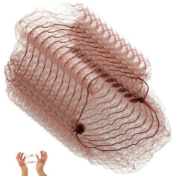OFFIGAM 50 Pcs High Elastic Coffee Mesh Hair Nets Hair Bun Covers for Dancers Artists and Food Service