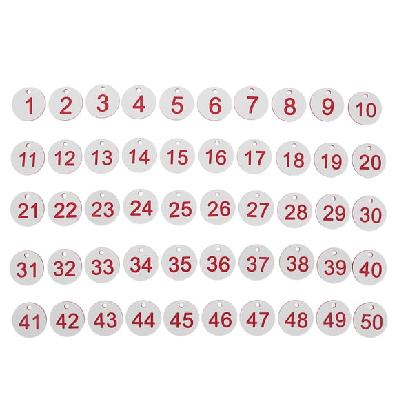 OFFIGAM Number Identification Tags White ABS Clear Display for Keys and Baggage