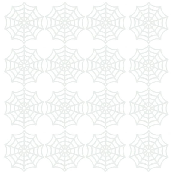 OFFIGAM 50Pcs Plastic Spiders Web Luminous Mini Cobweb Decorations White 1.97*1.97*0.04 Inch