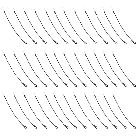 OFFIGAM 50Pcs Security Lanyard Wire Loop for Shop Owners Durable Use Black 17X0.2in