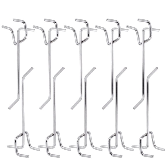 OFFIGAM 50Pcs Wardrobe Hole Hook Iron Silver Storage Hook for Bathroom