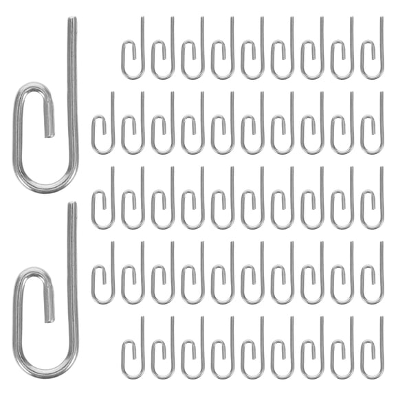 OFFIGAM 50pcs Silver Metal Curtain Hooks with No-Drill Hidden Design for Easy Installation and Strong Secure Hold