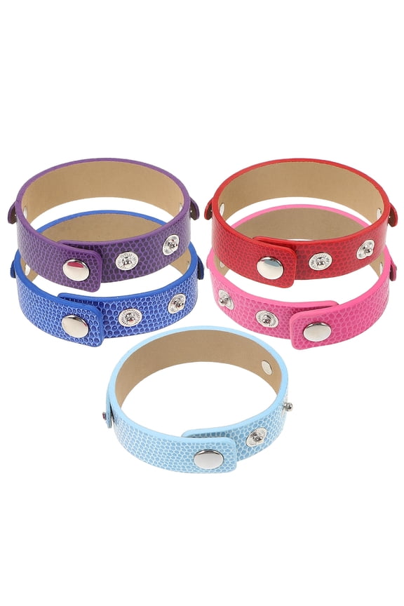 Adjustable Snap Button Bracelets Assorted Colors for Bags, 5 Pieces Craft Accessories