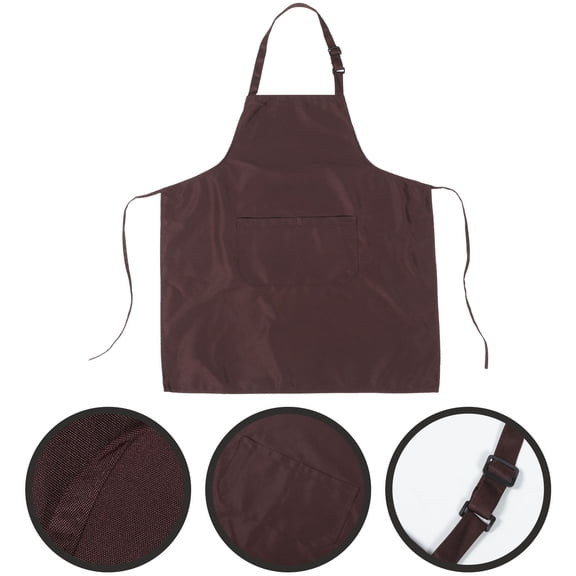 OFFIGAM Coffee Color Apron with Adjustable Straps for Cooking, BBQ, Gardening, and Outdoor Activities