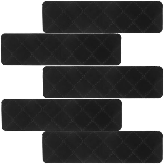 OFFIGAM Self-Adhesive Black Polyester Stair Treads for Wooden Steps Indoor 5Pcs