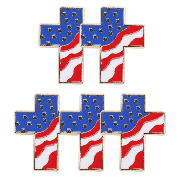 OFFIGAM 5Pcs Cross Brooch Pins Lightweight Zinc Alloy Lapel Pins for Events