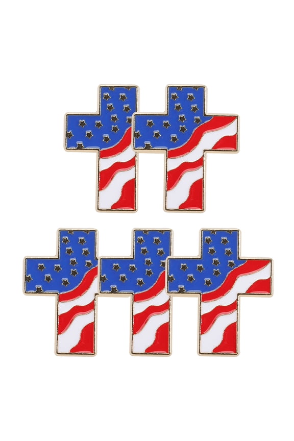 5Pcs Cross Brooch Pins Lightweight Zinc Alloy Lapel Pins for Events
