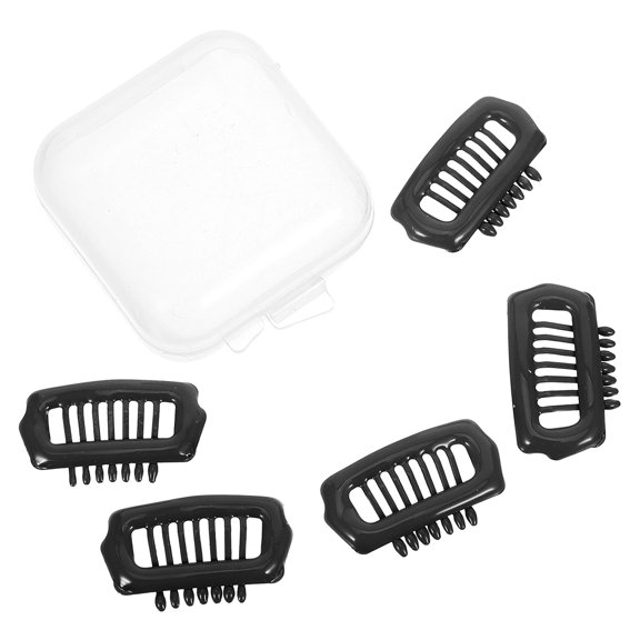 OFFIGAM 5Pcs Dog Hair Claw Clips Black for Small Puppies Comfortable Fit Nose Bridge Design