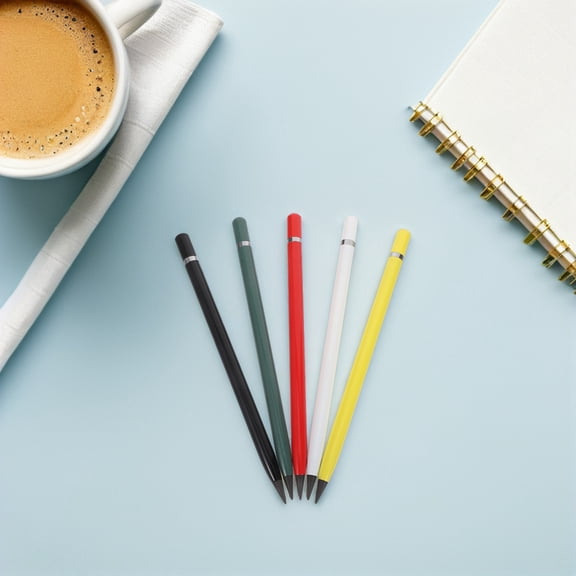 OFFIGAM 5Pcs Everlasting Metal Pencils with Replaceable Nibs for Versatile Writing and Artistic Use