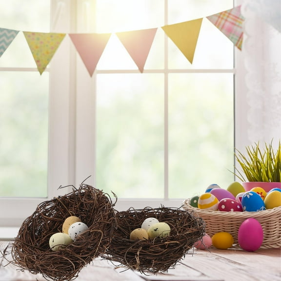 OFFIGAM 5-Pack Faux Bird Nests with Realistic Eggs for Home, Garden, and Yard Decoration