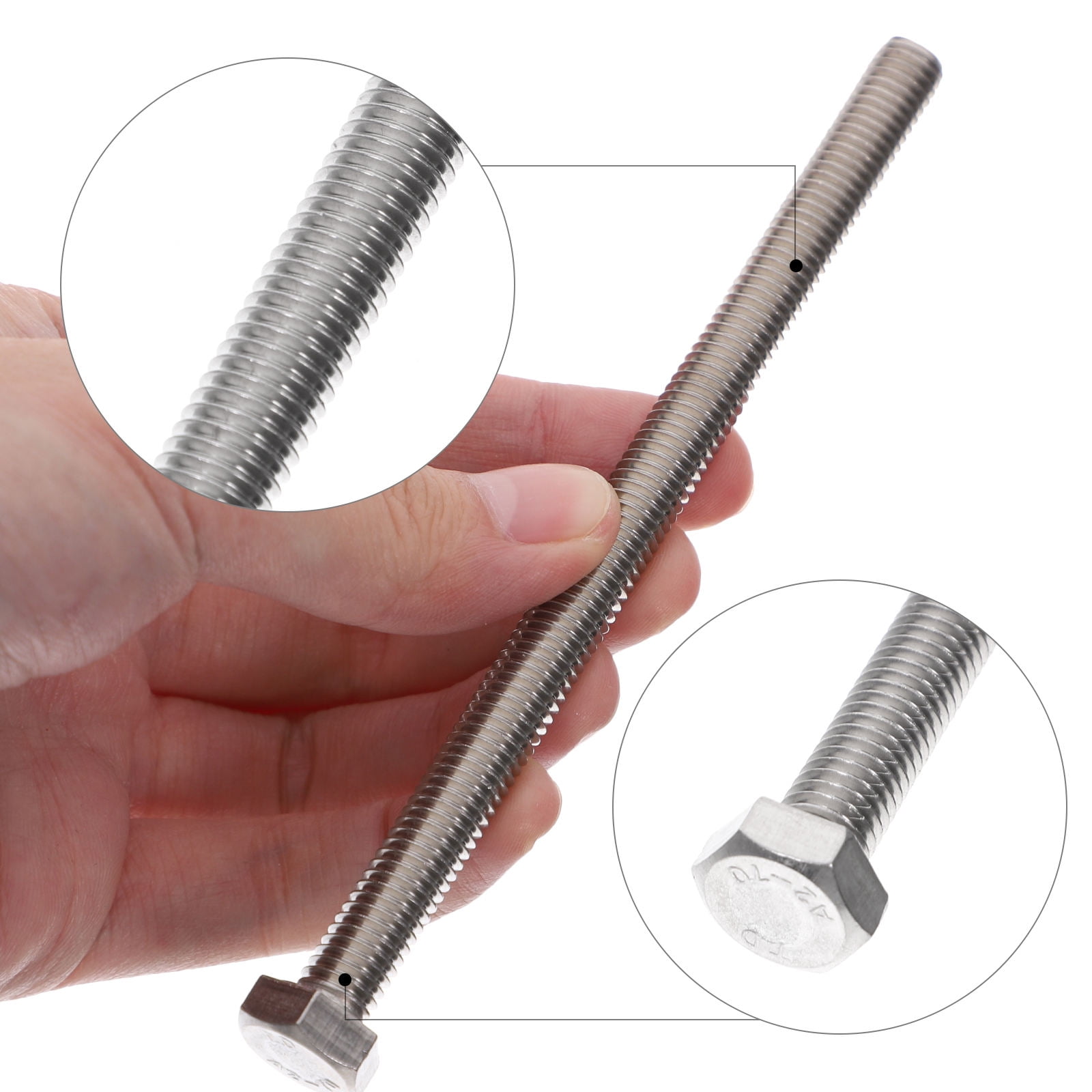 OFFIGAM 5Pcs Fully Threaded Flat Head Bolt Bed Bolts for Woodworking Construction 4.72in