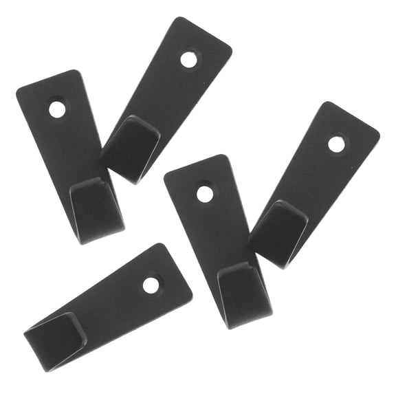 OFFIGAM 5Pcs J-Shaped Single Metal Prong Hook Black Wall Mount for Keys Scarves Bag Organizer