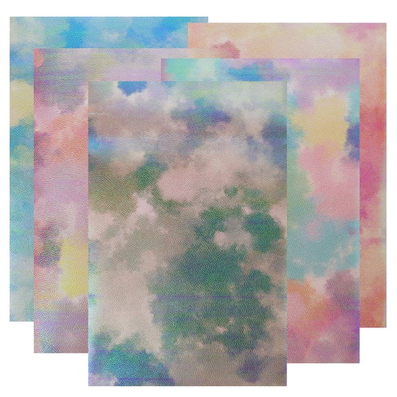 OFFIGAM Set of 5 Leatherette Fabric Sheets for Crafts, Ideal Handicraft Material for Projects