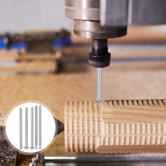 OFFIGAM 5Pcs Metal Drill Bit for Woodworking Engraving Tool Bits Silver 1.8in Rod Diameter