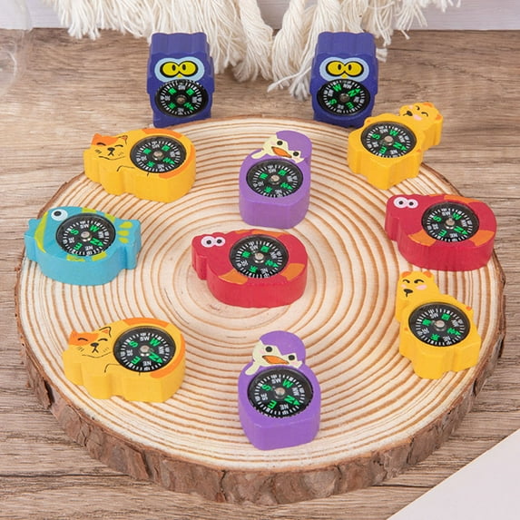 OFFIGAM 5Pcs Mini Assorted Color Compass for Boys and Girls Direction Finding Outdoor Exploration