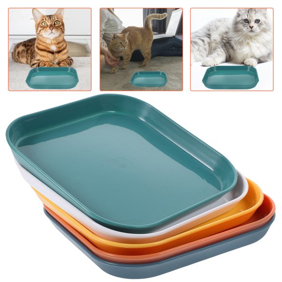 OFFIGAM 5Pcs Pet Feeding Bowls Shallow Plates Unbreakable Assorted Color for Home Use