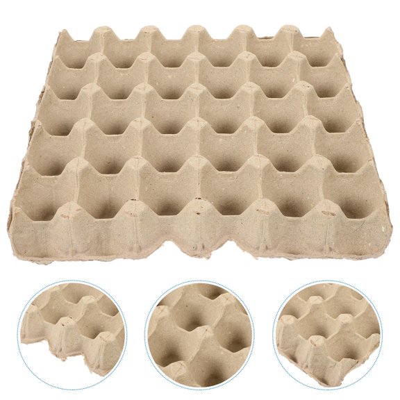 OFFIGAM Egg Flats Paper Pulp Beige Compact Design for Fridge Storage 5Pcs