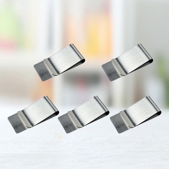 OFFIGAM 5-Pack Stainless Steel Money Clips, Slim Cash and Card Holder Wallet Replacement Accessories