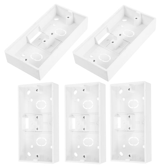 OFFIGAM 5Pcs Wall Mounted Electrical Junction Box in White PVC with Multiple Outlets and Easy Installation
