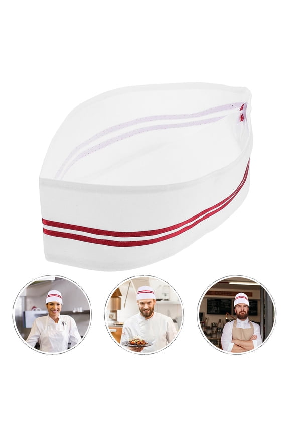 5Pcs White Fabric Disposable Chef Caps for Restaurants Catering and Fast Food Kitchens