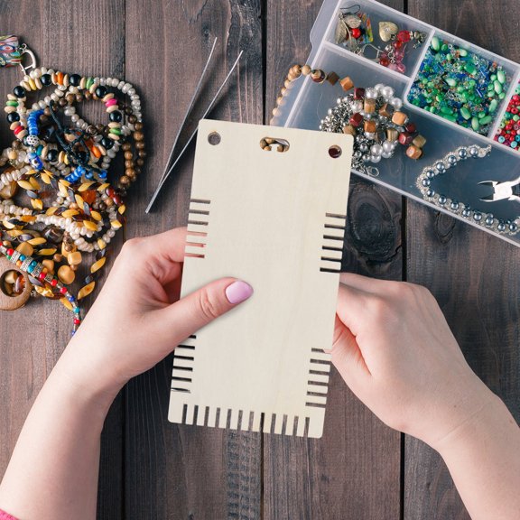 OFFIGAM 5-Pack Wooden Friendship Bracelet Weaving Board Portable Rectangle Craft Making Plate