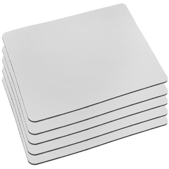 OFFIGAM 5-Pack White Blank Rubber Mouse Pads for Sublimation, Computer, Gaming, Office Use, Non-