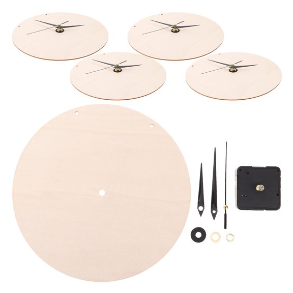 OFFIGAM 5Set Wooden Hanging Clock Dial Plate for DIY Crafting and Decorative Wall Clocks