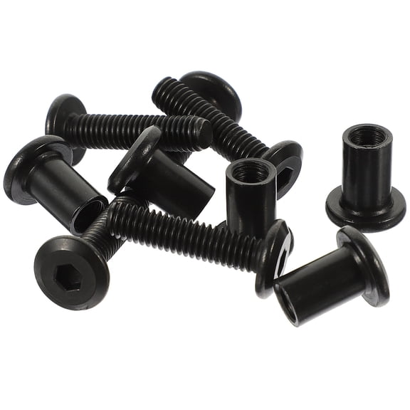 OFFIGAM 5Sets Black Stainless Steel Binding Screws for DIY Belt Fastener Repair