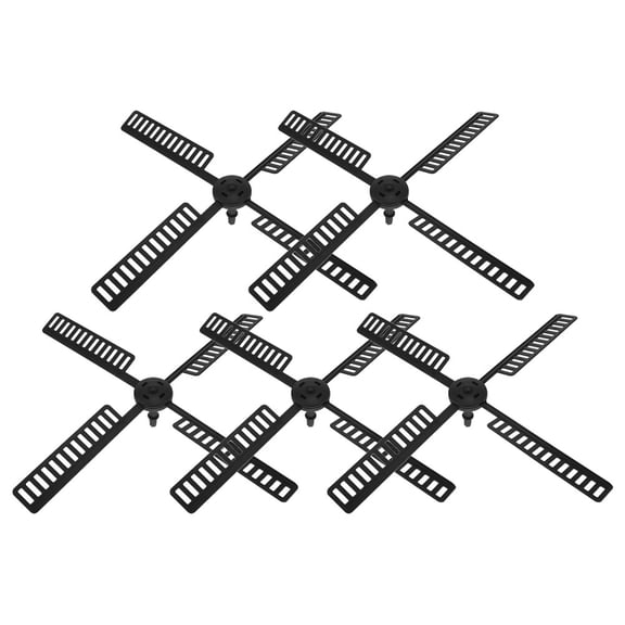 OFFIGAM 5Sets Plastic Windmill Head Replacement Black Garden Decor Durable Waterproof Outdoor Use