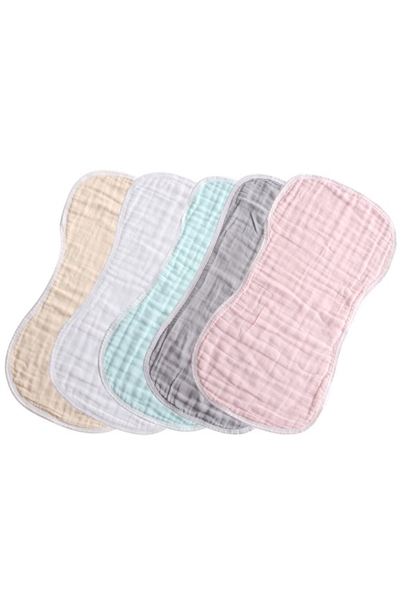 5pcs Cotton Burp Cloths Soft Absorbent Baby Washcloths for Newborns Drool and Hiccup