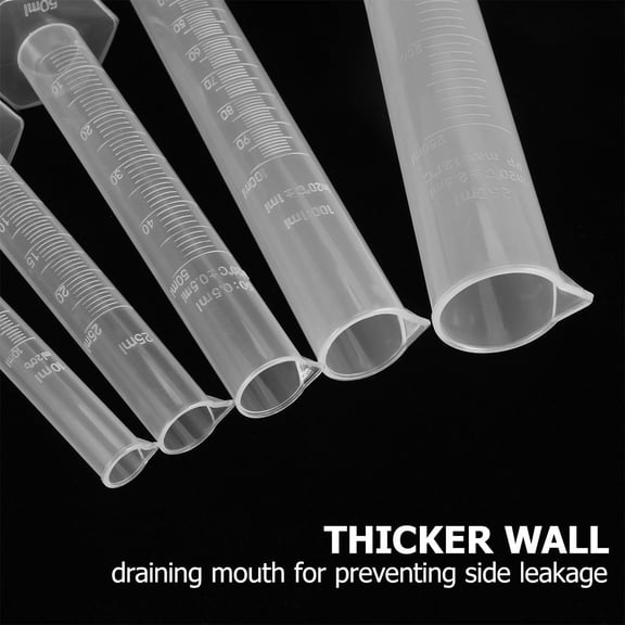 OFFIGAM 5pcs Plastic Measuring Beaker for Pouring and Filling in Laboratory Testing