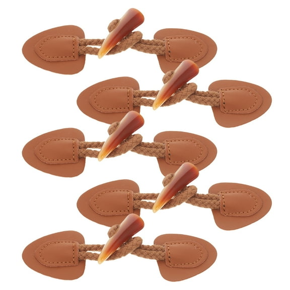 OFFIGAM 5Pcs Resin Horn Toggle Buttons Sew on Closure for Coats Jackets and Autumn Winter Clothing