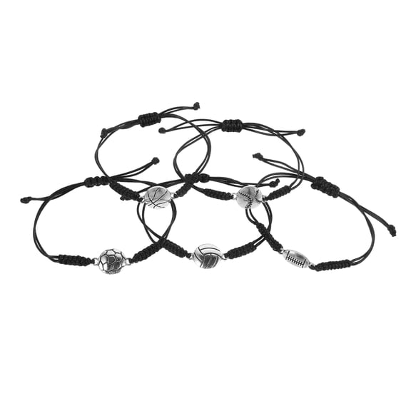OFFIGAM Set of 5 Durable Multi Waxed Cord Bracelets for Fan Gear and Sports Events