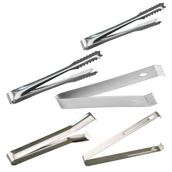 OFFIGAM 5pcs Stainless Steel Ice Clips Silver Serving Pickle Slices Tool for Wedding Events