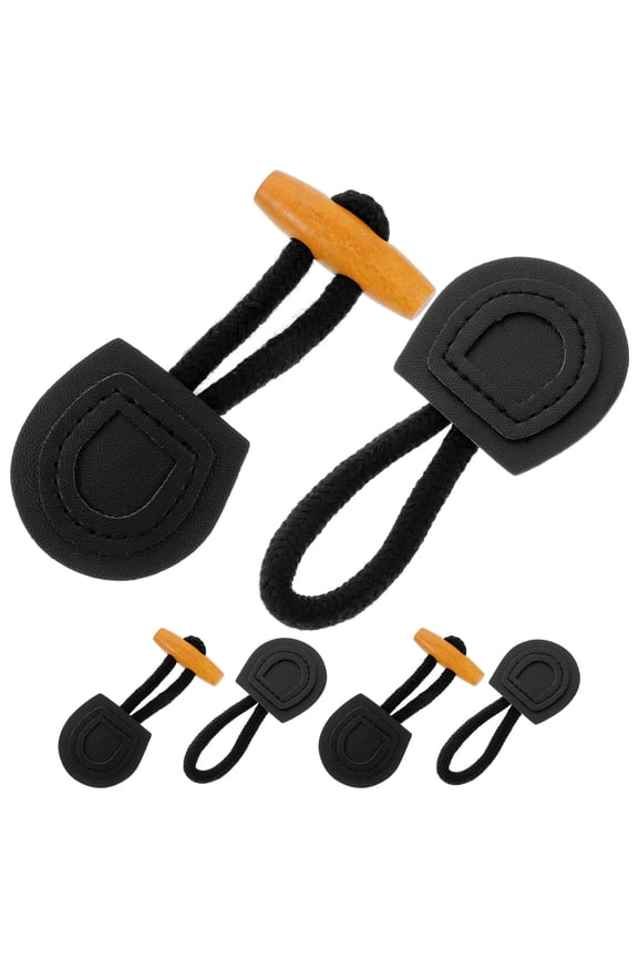 6 Pairs Black Coat Toggle Buckles for Clothing, Craft Projects, Replacement Fasteners, and Easy to Use