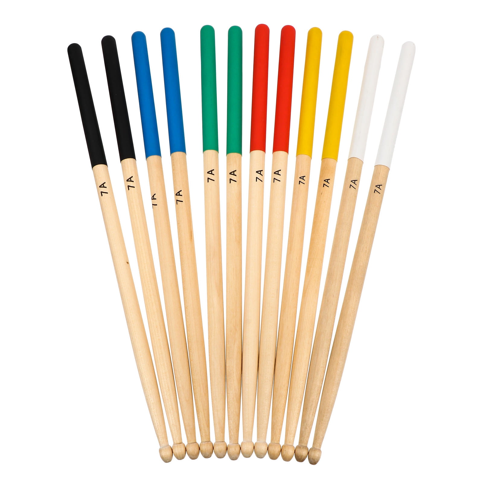 OFFIGAM 6 Pairs Wooden Round Tip Drumsticks for All Drums, Ideal for Students and Beginners