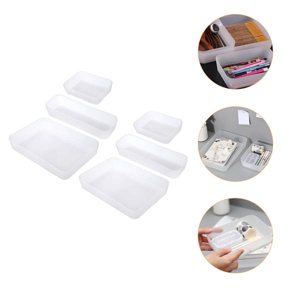 OFFIGAM 6 Pcs Multipurpose Storage Boxes Translucent Organizing Pens for Desktop Users who need organization solutions