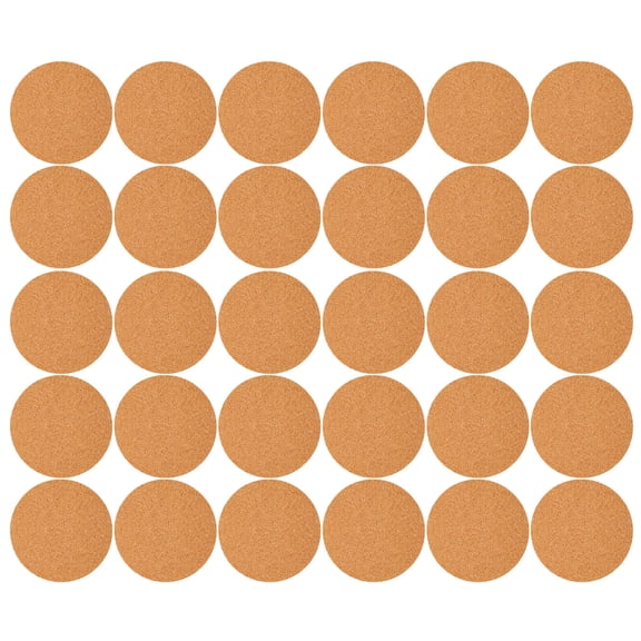 OFFIGAM 60Pcs Peel and Stick Round Cork Pads Light Brown for DIY Coaster Mats with Noise Reduction Features