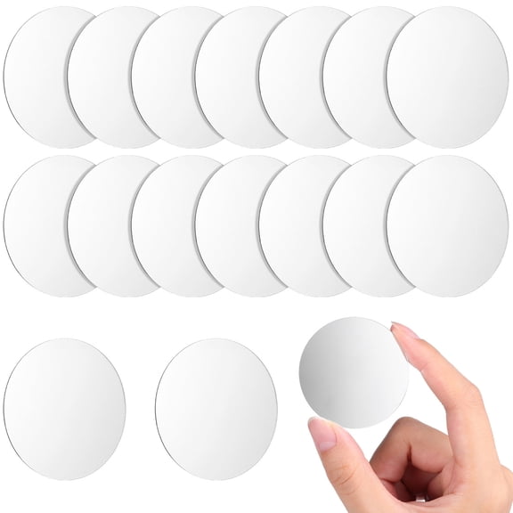 OFFIGAM 60pcs Small Compact Mirror for Purse Reflective Surface Round Mosaic Mirror Tiles for Decorations Wedding