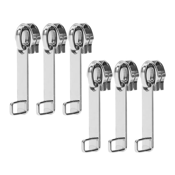 OFFIGAM Anti Theft Zipper Pulls Silver Zinc Alloy Double Layer for Travel Use 6Pcs