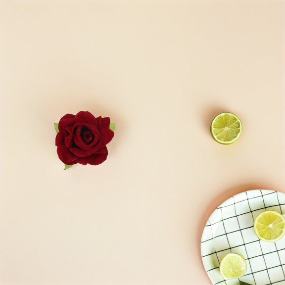 OFFIGAM Realistic Dark Red Artificial Rose Heads for DIY and Home Decor