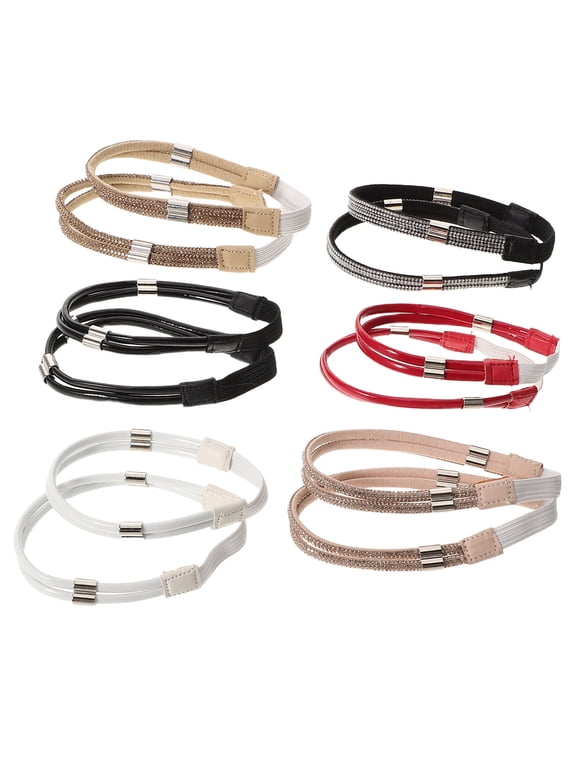 6 Pairs Rhinestone Elastic Shoe Straps for High Heels, Decorative Anti- Shoe Belts for Secure Fit