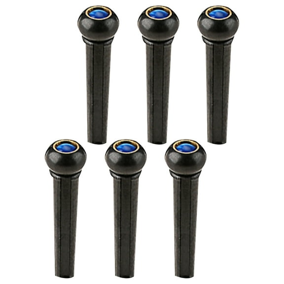 OFFIGAM 6-Pack Black Acoustic Guitar Bridge Pins and Pegs for String Fixation, Essential Guitar Accessories for Players