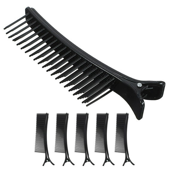 OFFIGAM 6Pcs Black Hair Styling Clips Salon Sectioning Hairdressing Clamps for Professional Use