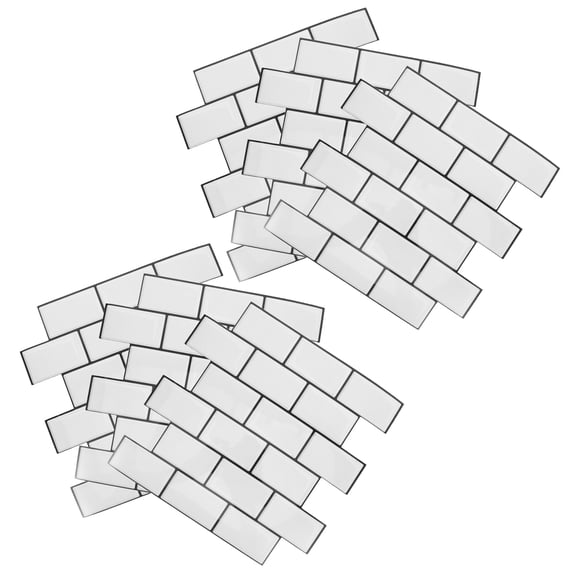 OFFIGAM 6Pcs Faux Stone Kitchen Backsplash Peel and Stick Tiles Waterproof and Removable