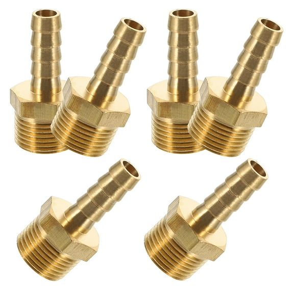 OFFIGAM 6Pcs Golden Brass Hose Fittings 3 8 Inch Pex Connectors for Rv Plumbing Parts Durable